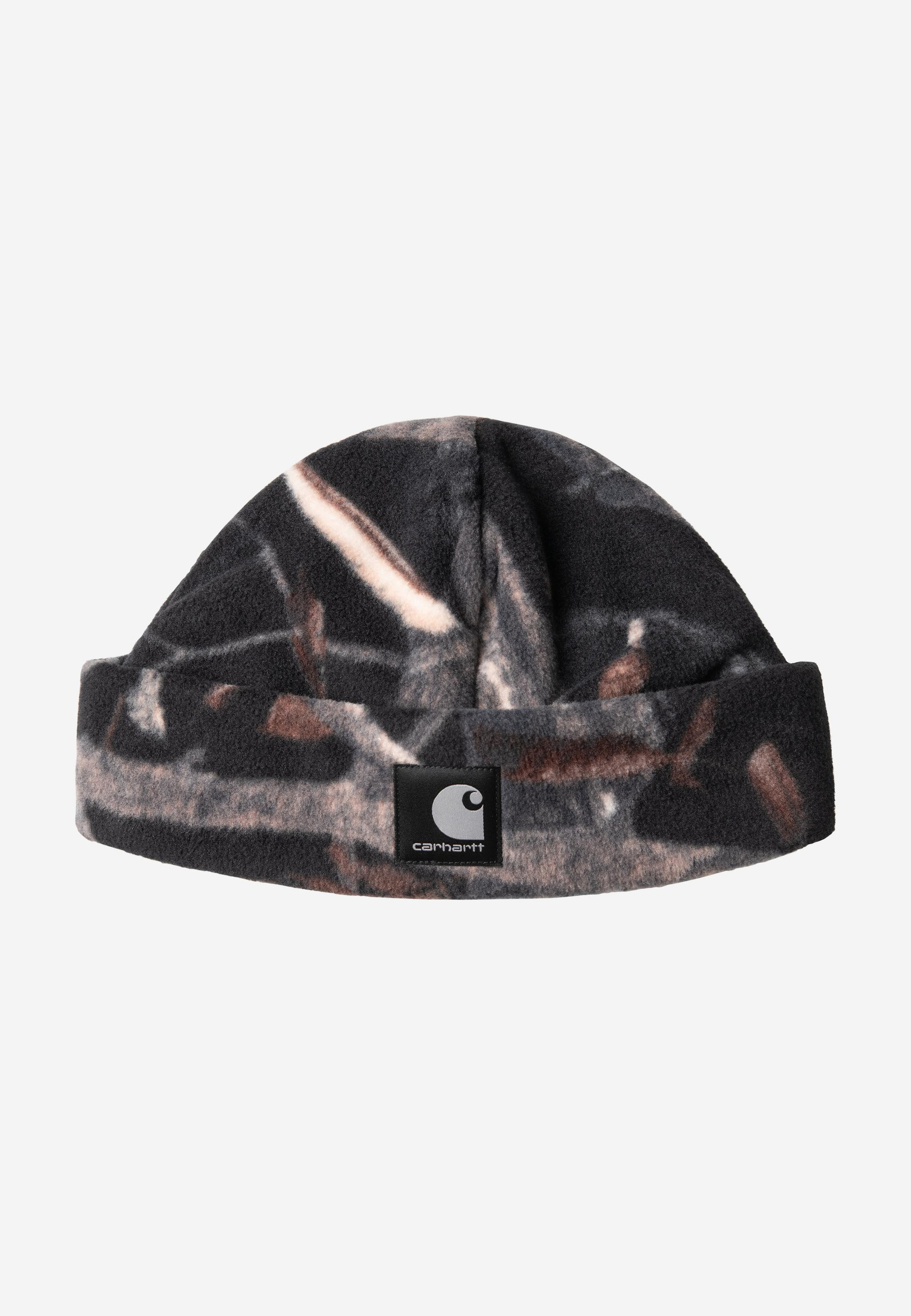 Carhartt WIP Blevin Beanie Camo Feather Tree, Black