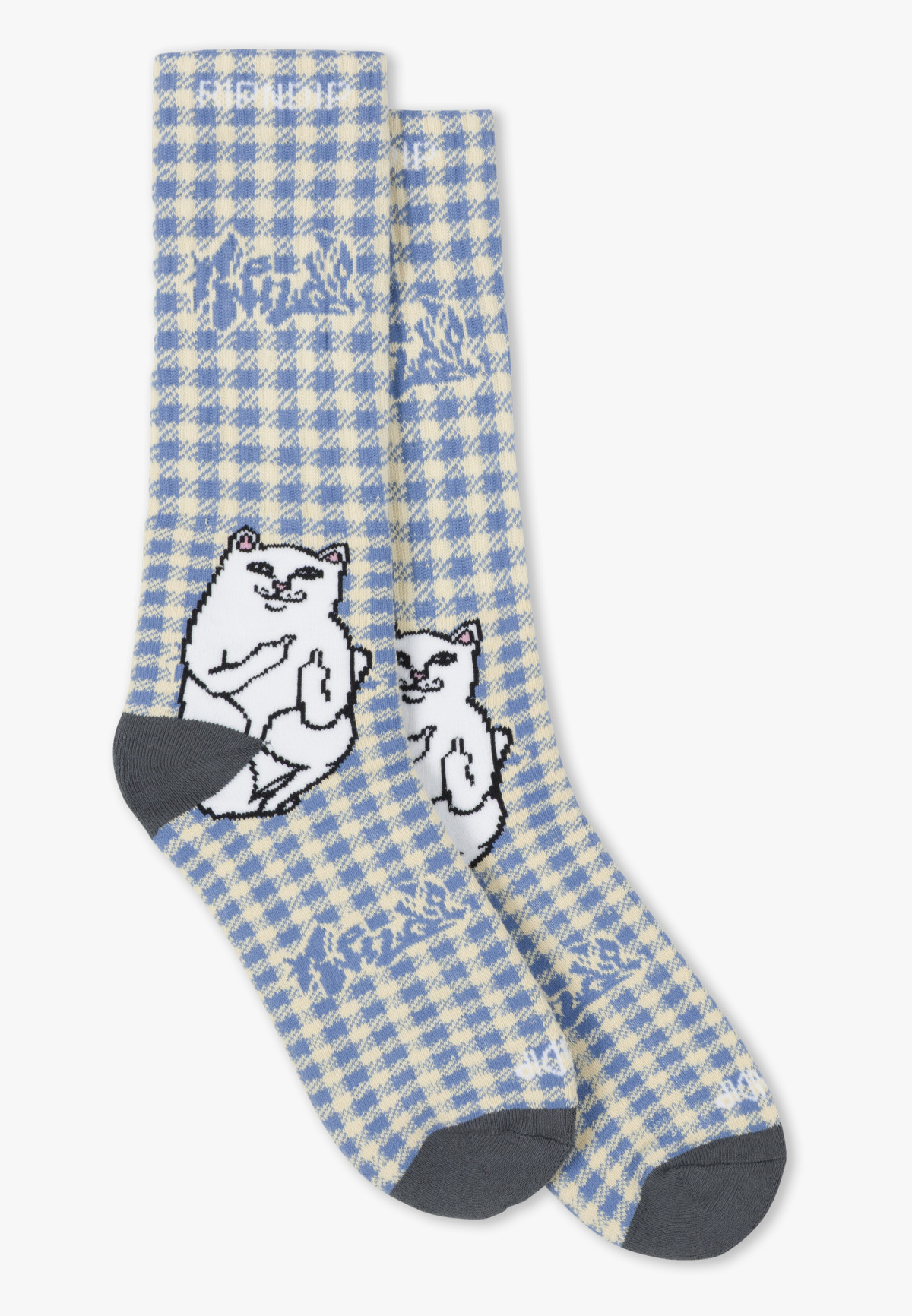 RIPNDIP Lord Nermal Socks Light Blue Checker