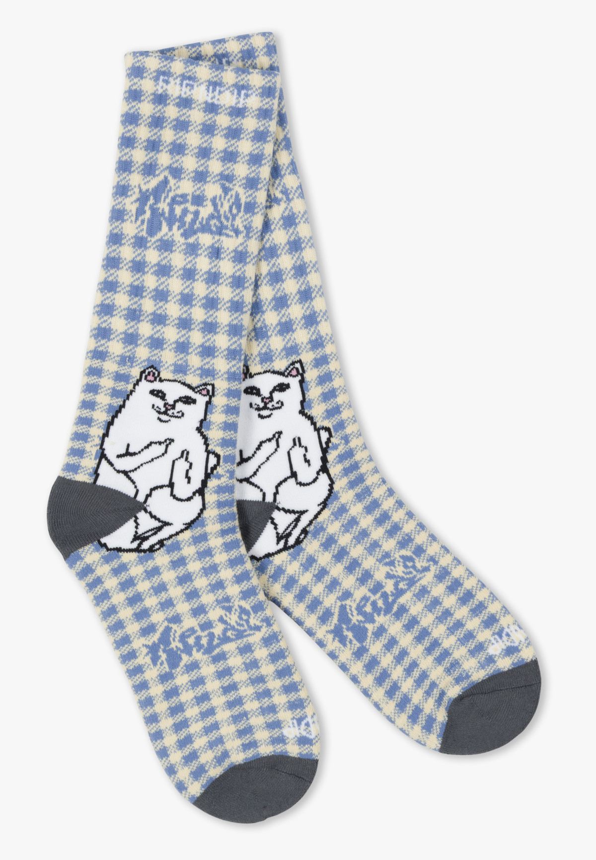RIPNDIP Lord Nermal Socks Light Blue Checker