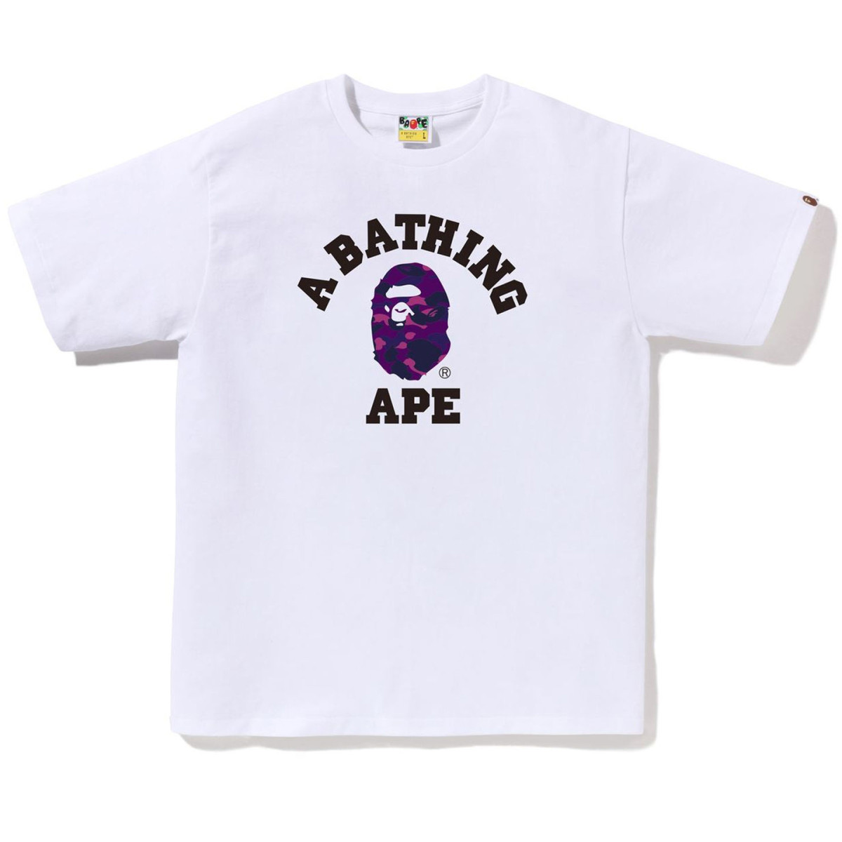 BAPE® Color Camo College Tee White/Purple