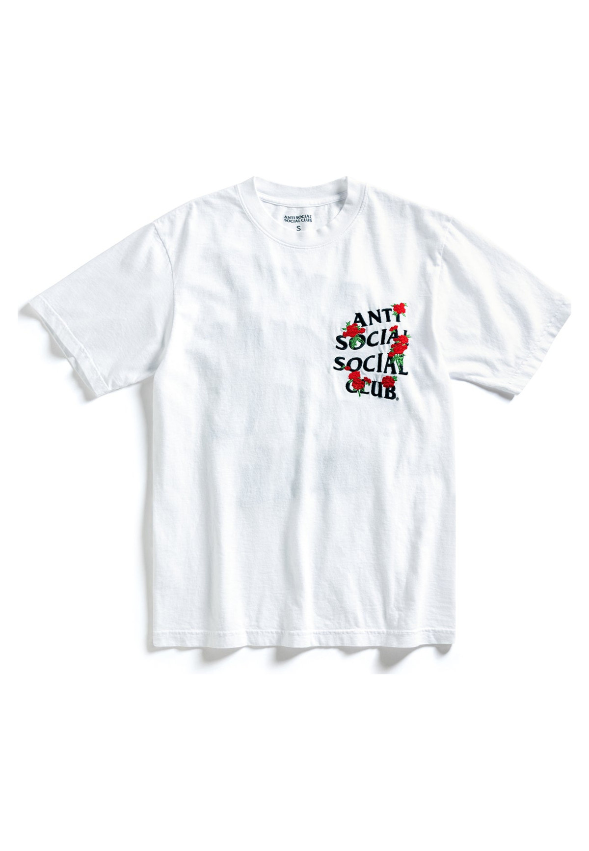 Anti Social Social Club Embroidered Rose Kkotch Tee White