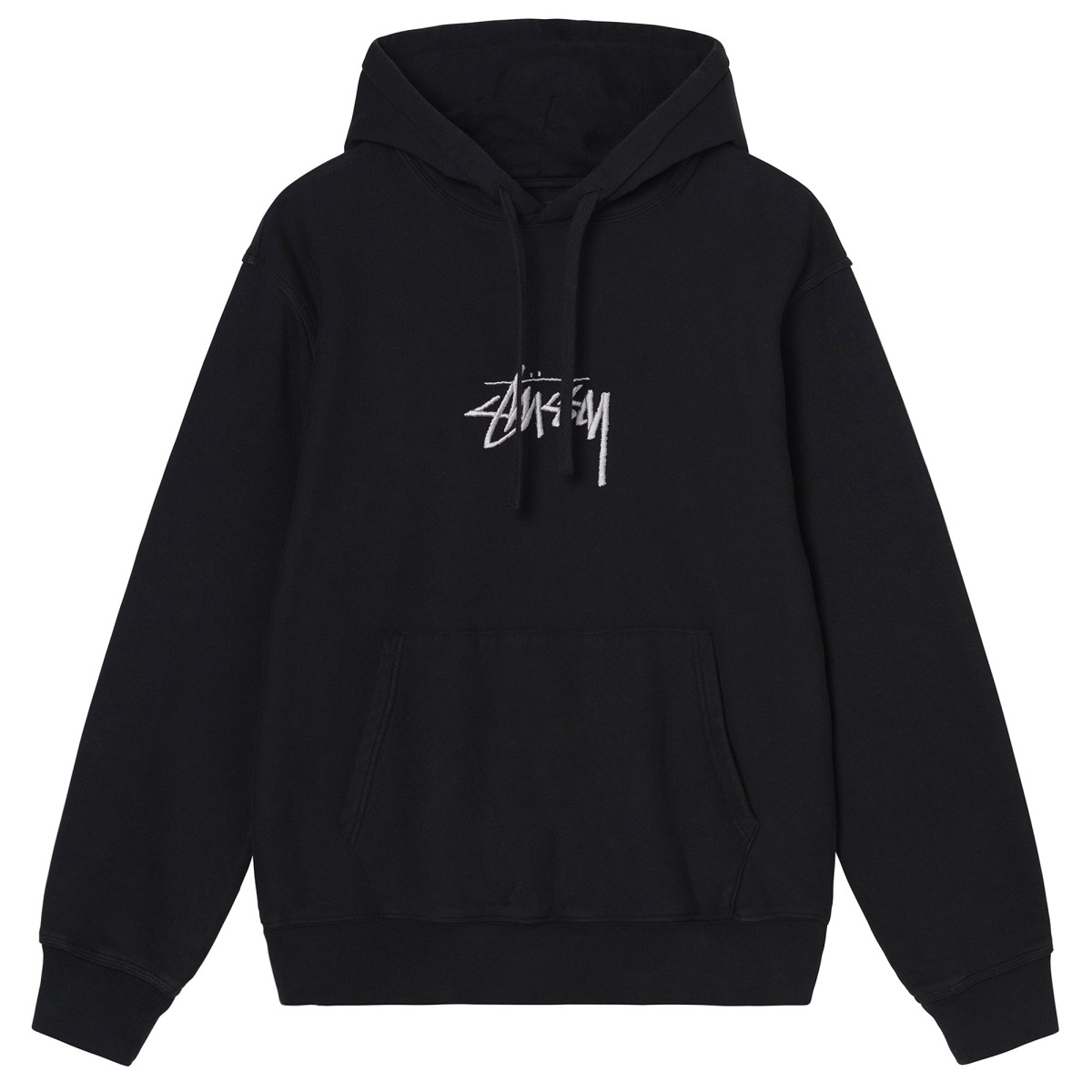 Stussy Stock Logo Applique Hoodie Black