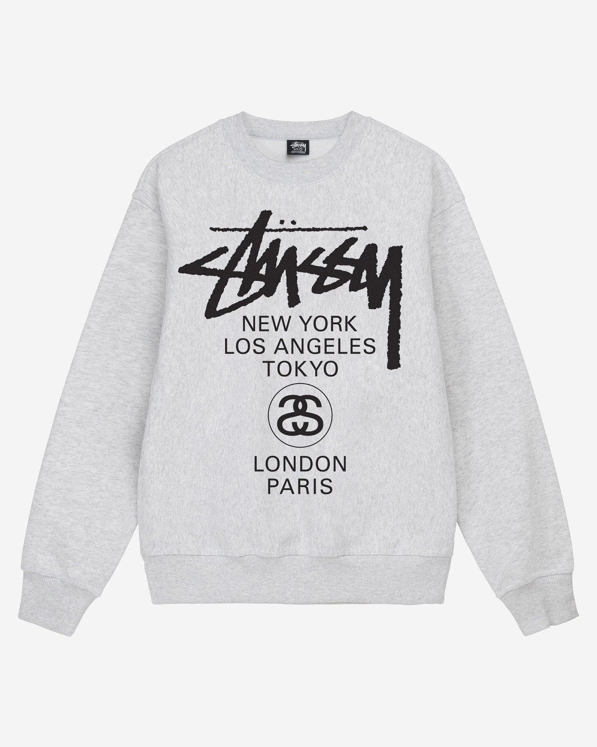 Stussy World Tour Crew Ash Heather