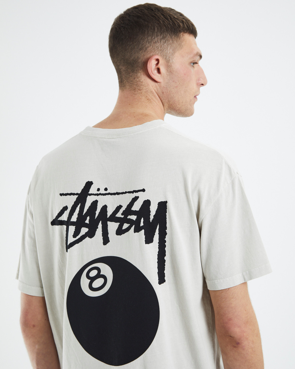 Stussy 8 Ball SS Tee Pigment Dyed White Sand