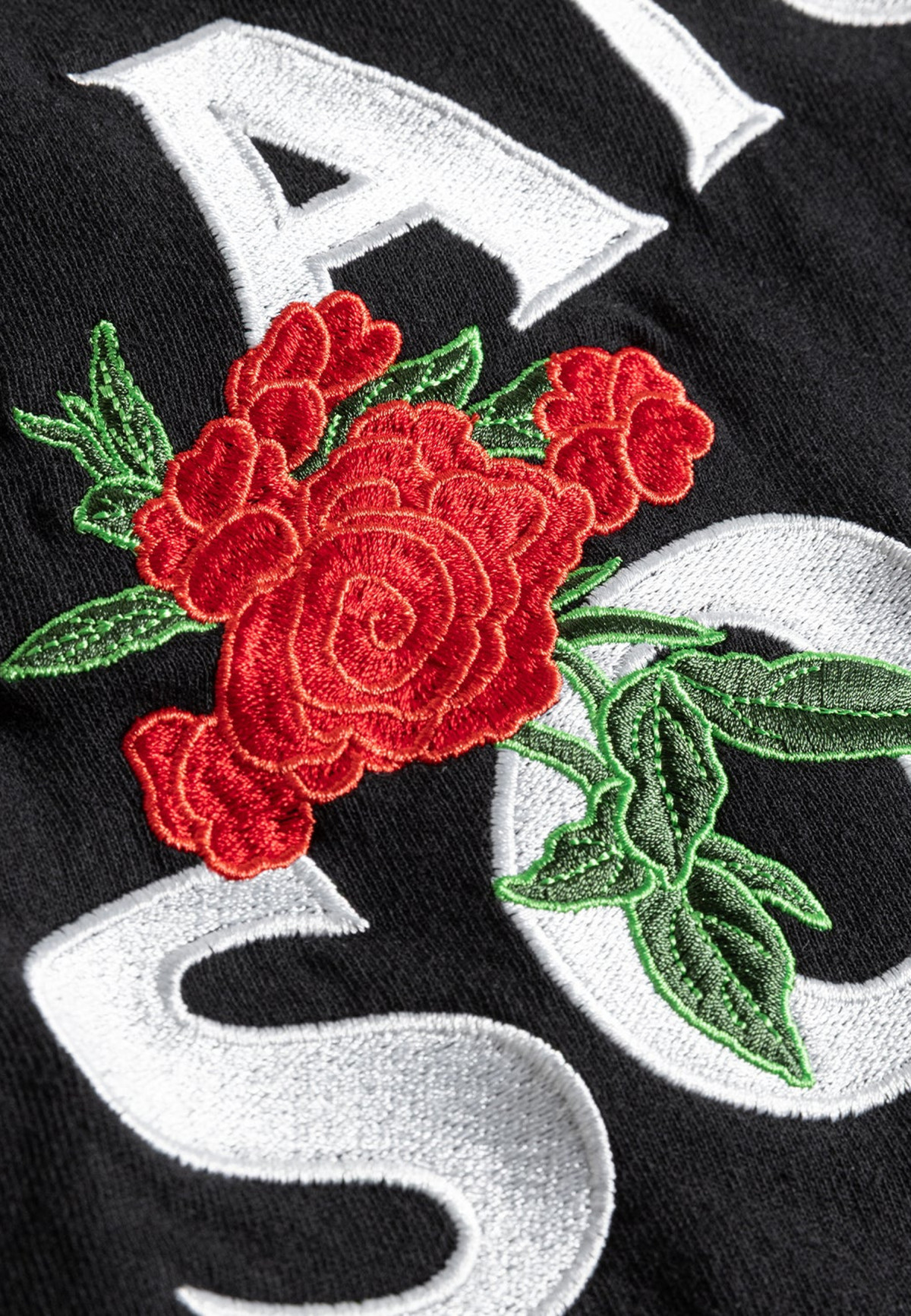 Anti Social Social Club Embroidered Rose Kkotch Tee Black