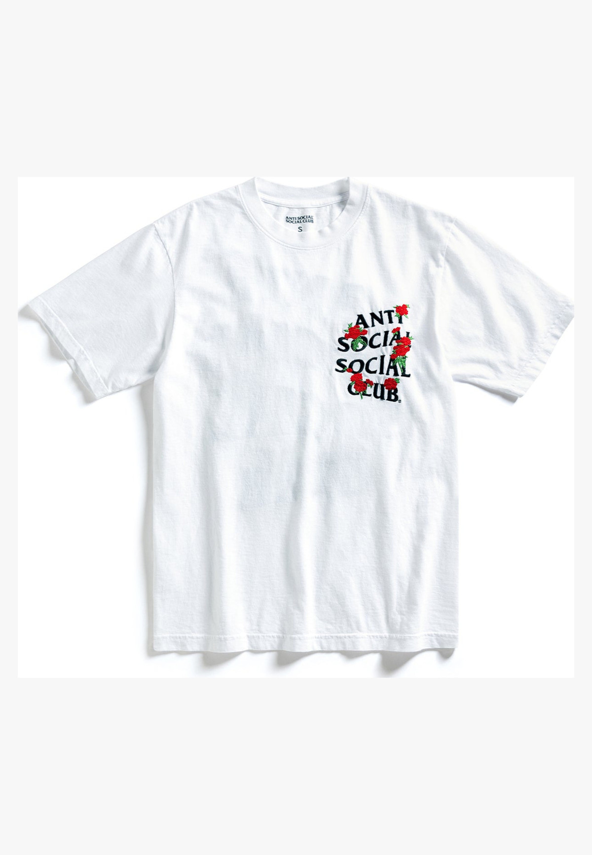 Anti Social Social Club Embroidered Rose Kkotch Tee White