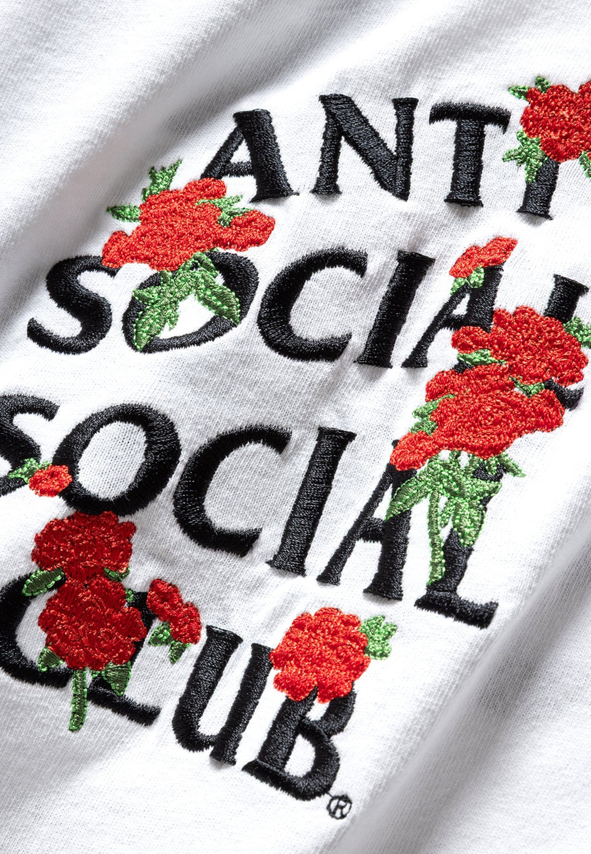 Anti Social Social Club Embroidered Rose Kkotch Tee White