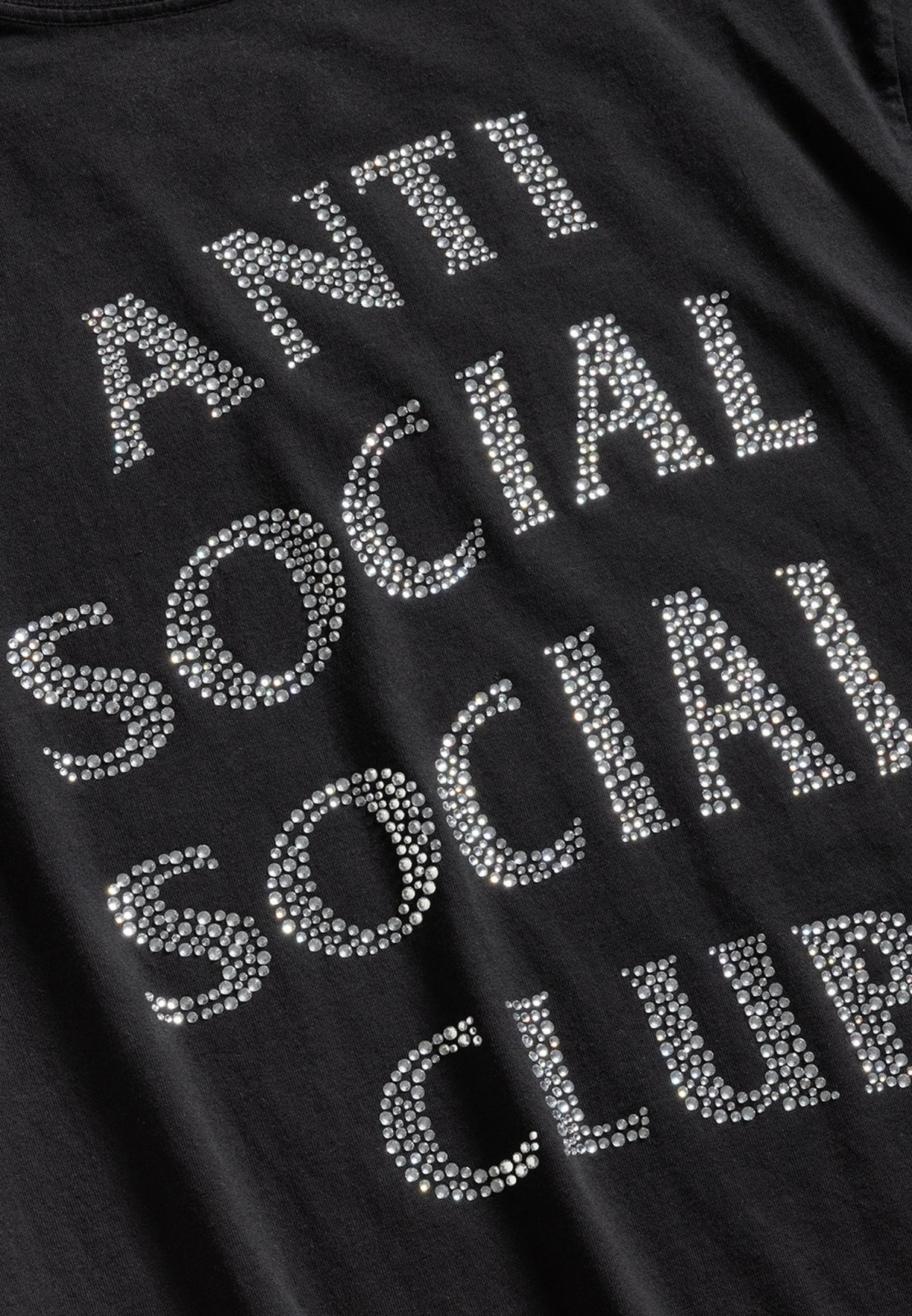 Anti Social Social Club Rhinestone Tee Black