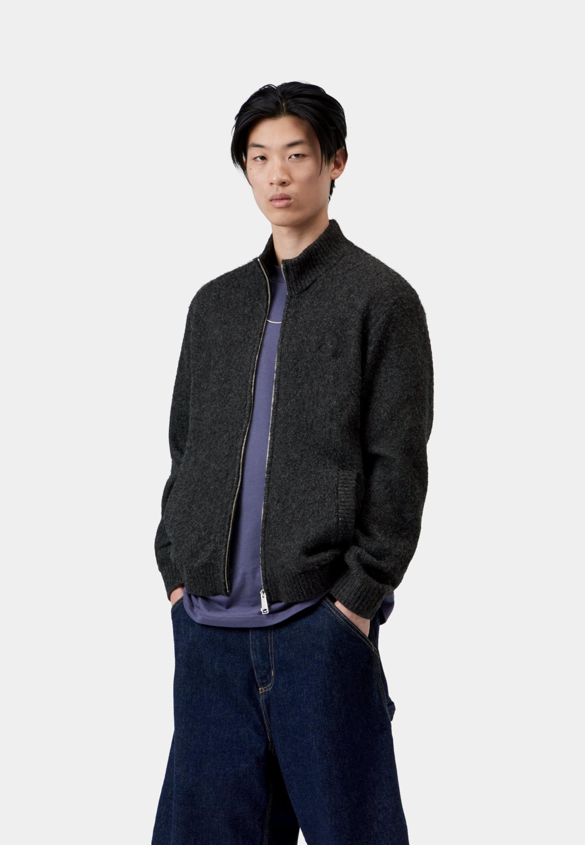 Carhartt WIP Curtis Sweater Jacket Tangled Black