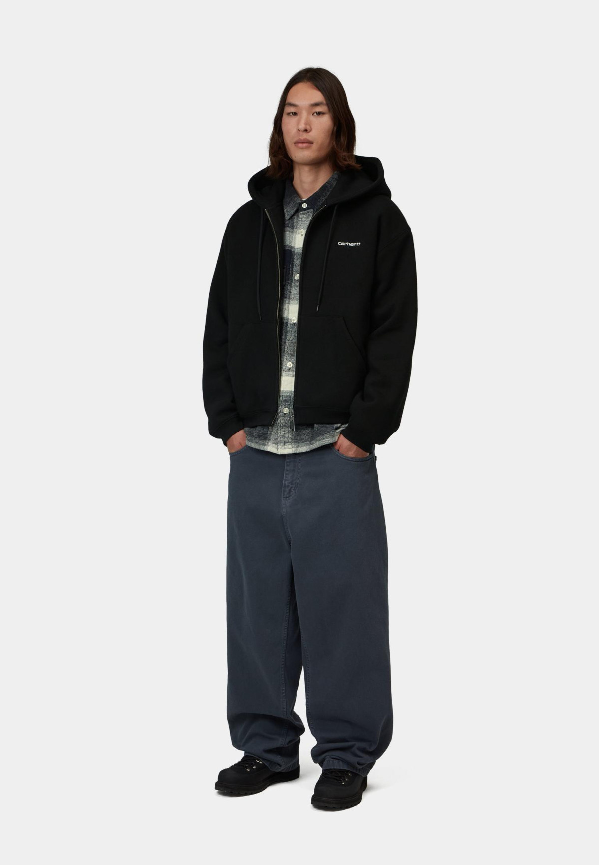 Carhartt WIP Hooded Ebbert Jacket Black / White