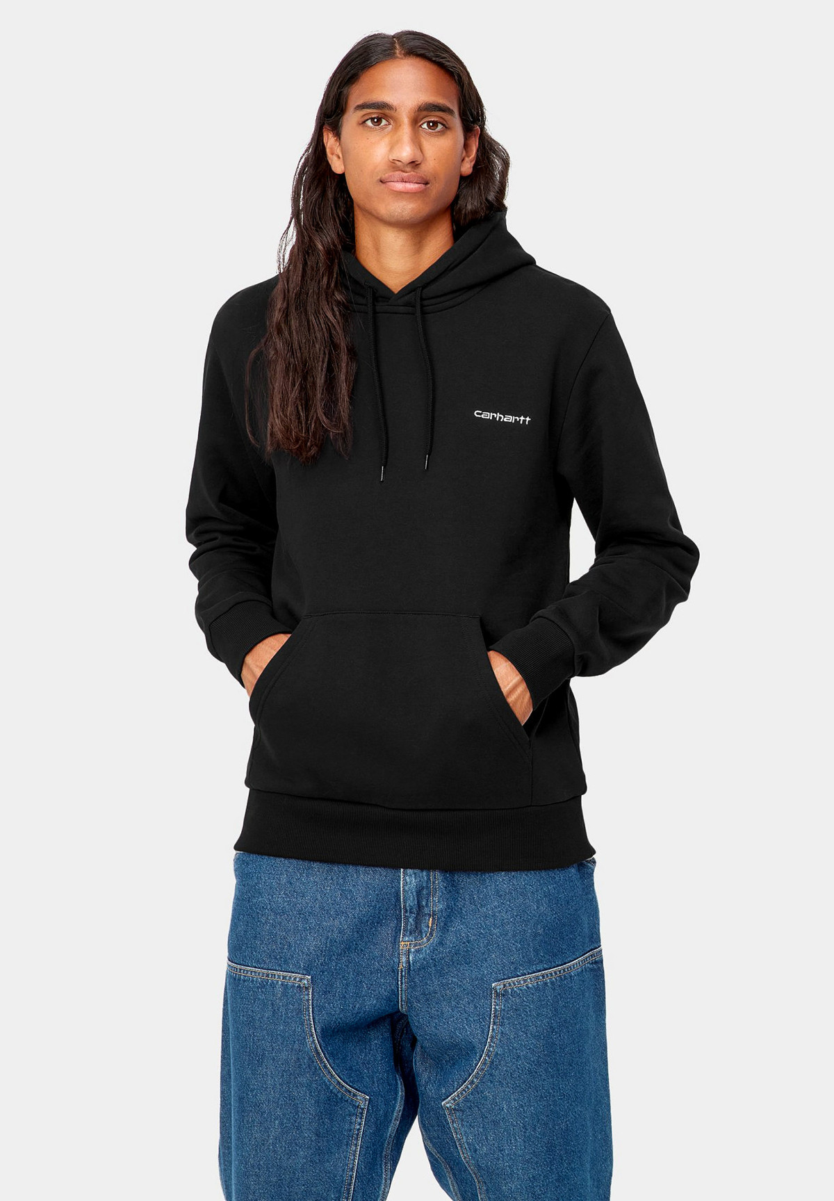 Carhartt WIP Hooded Script Embroidery Sweat Black
