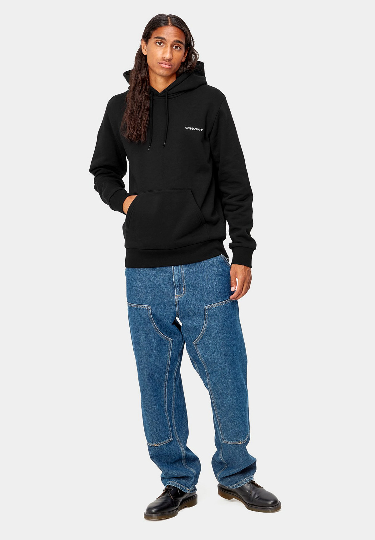 Carhartt WIP Hooded Script Embroidery Sweat Black
