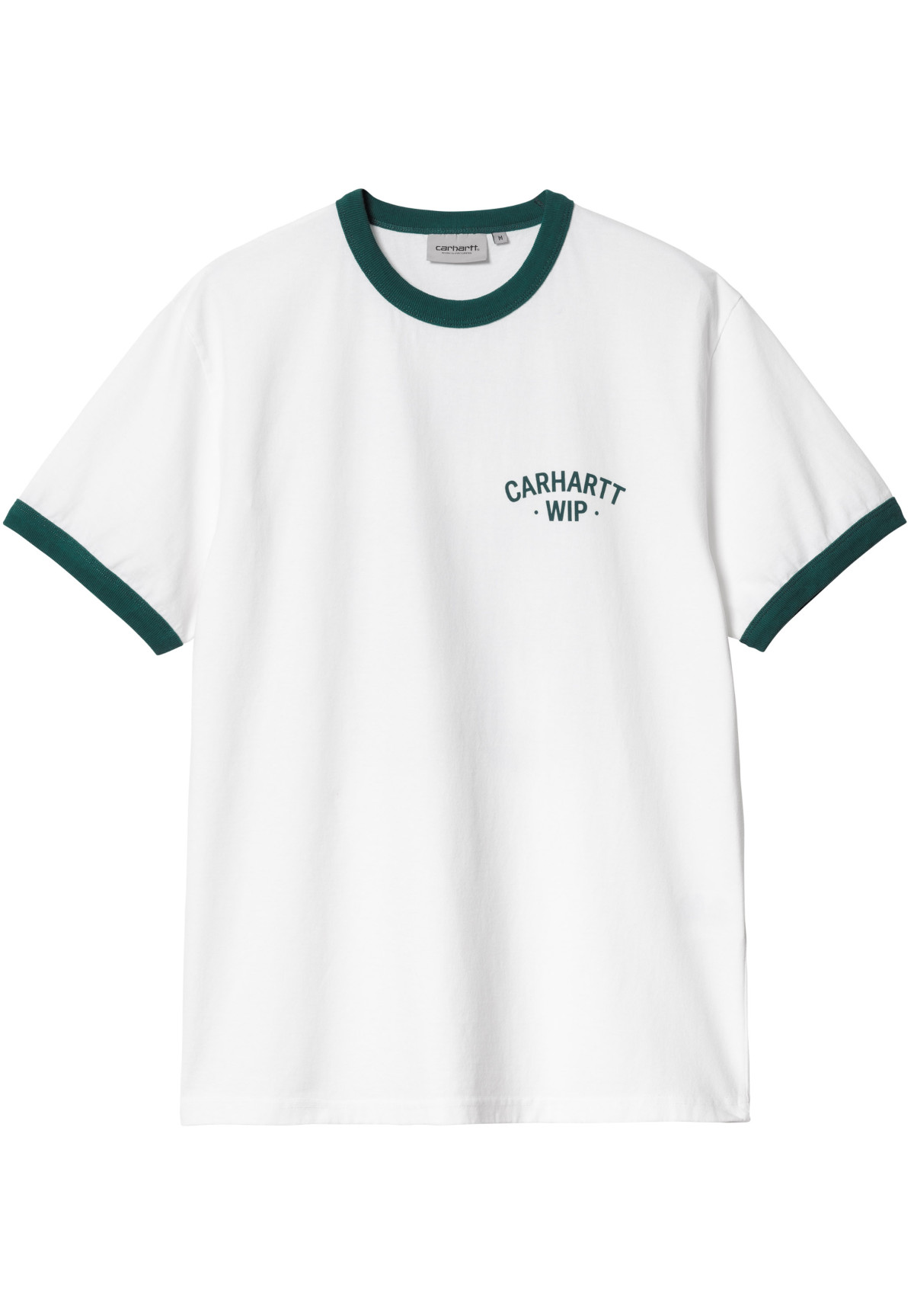 Carhartt WIP S/S 89 Ringer T-Shirt White / Rainforest