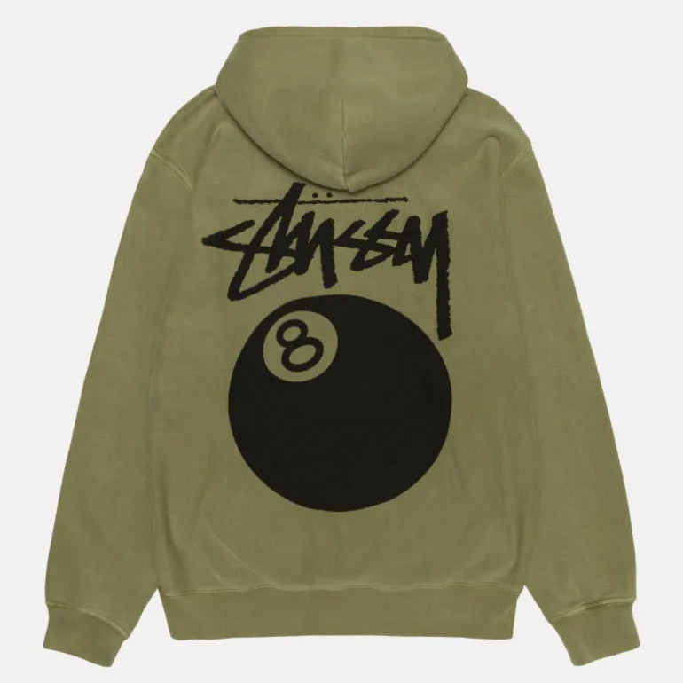 Stussy 8 Ball Pigment Dyed Hood Olive