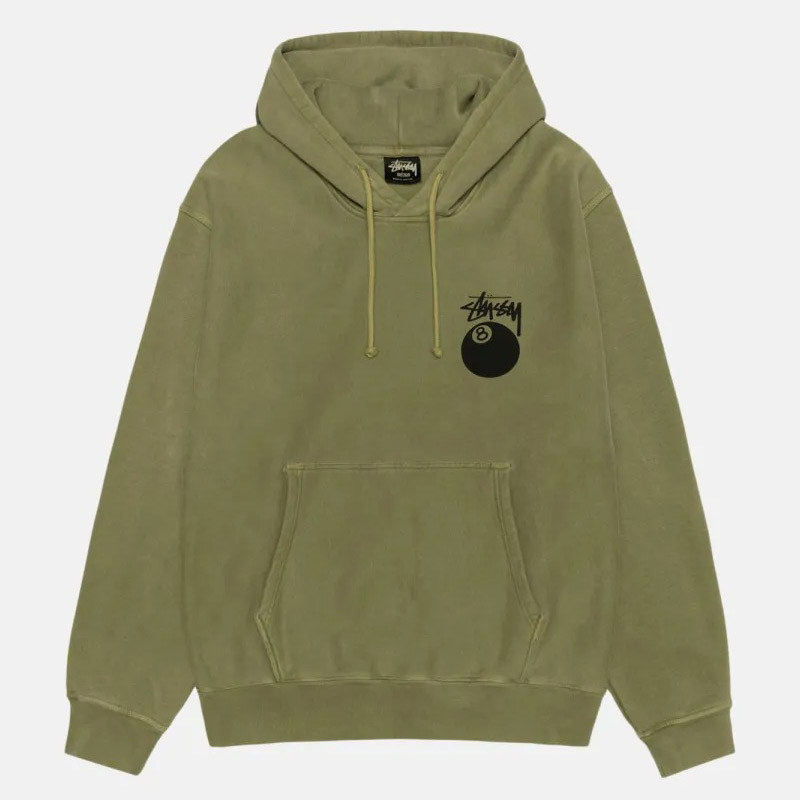 Stussy 8 Ball Pigment Dyed Hood Olive
