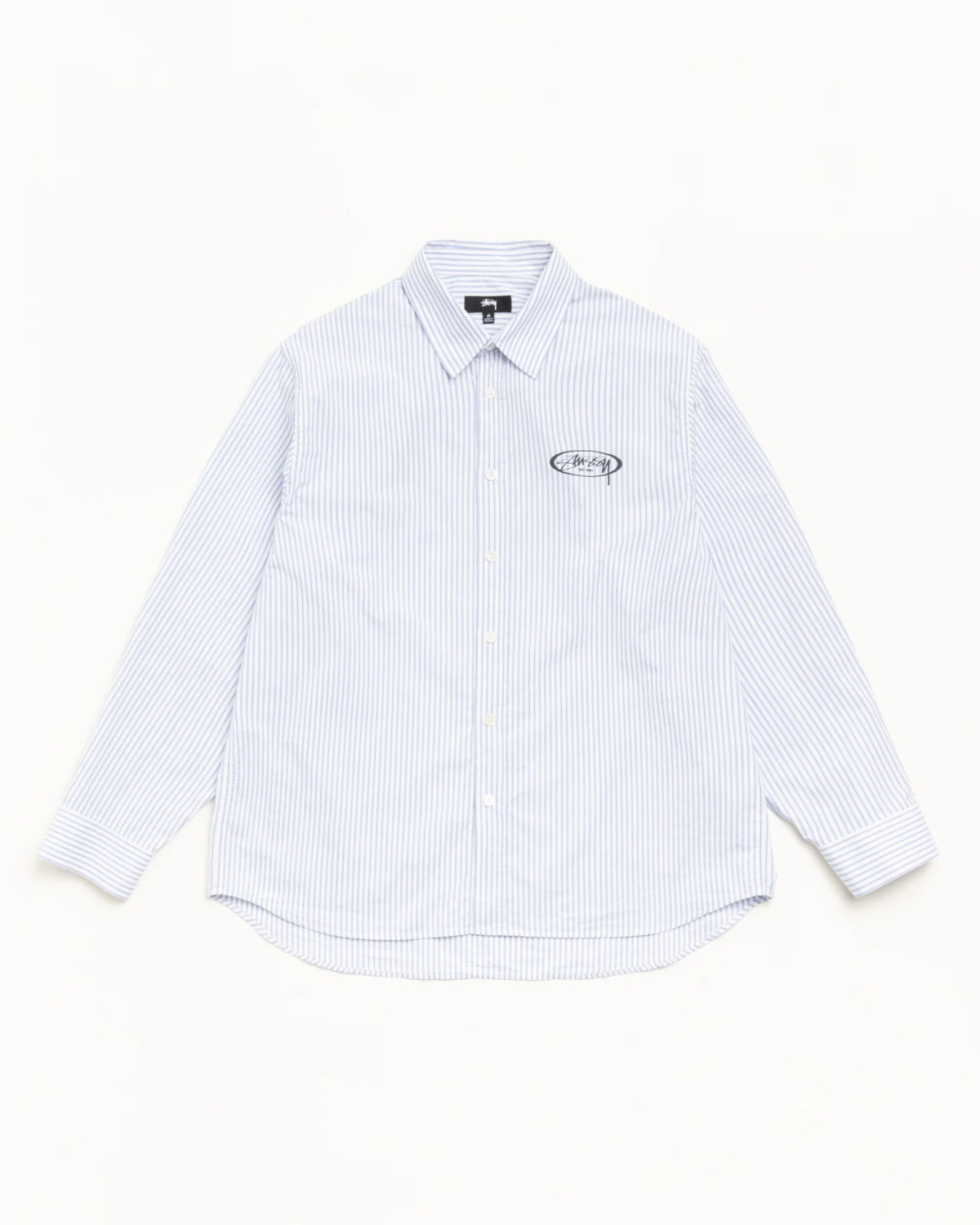 Stussy Standard Logo Shirt Blue Stripe