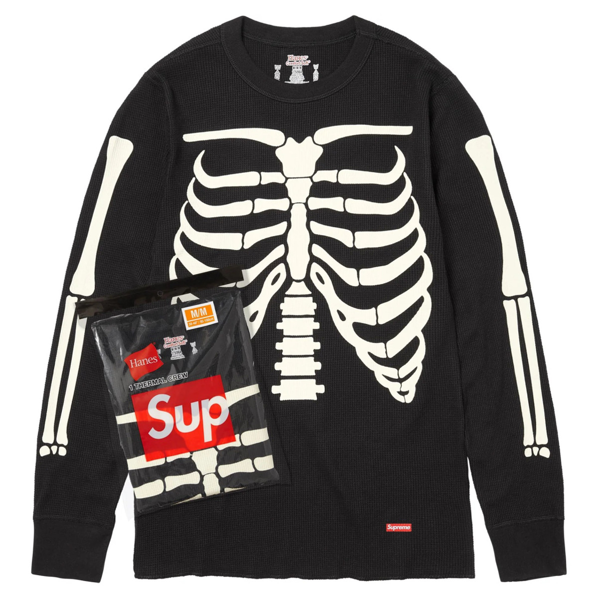 Supreme®/Hanes® Bones Thermal Crew (1 Pack) Black