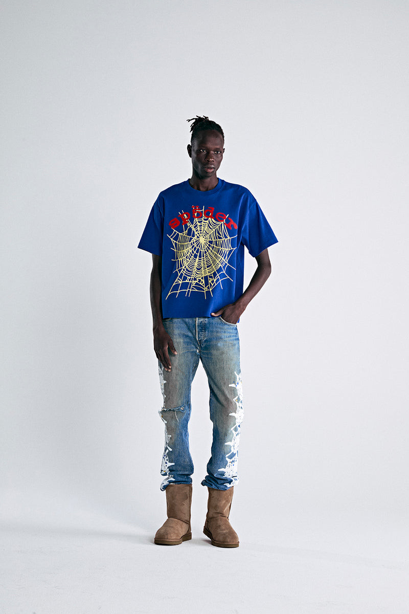 Sp5der OG Logo V2 Heavyweight Tee Navy