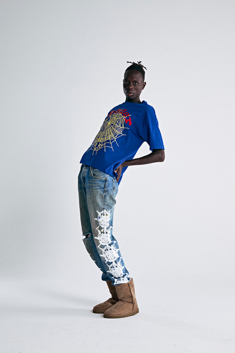 Sp5der OG Logo V2 Heavyweight Tee Navy