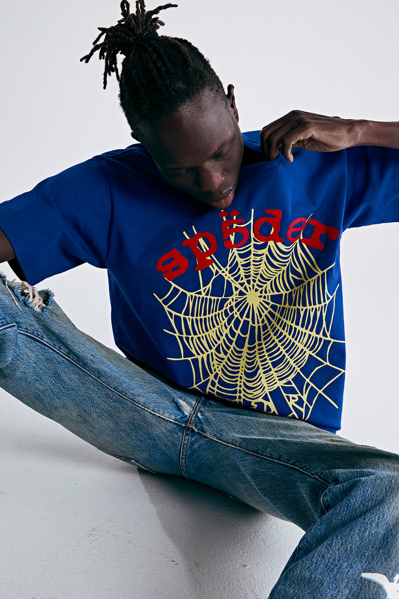Sp5der OG Logo V2 Heavyweight Tee Navy