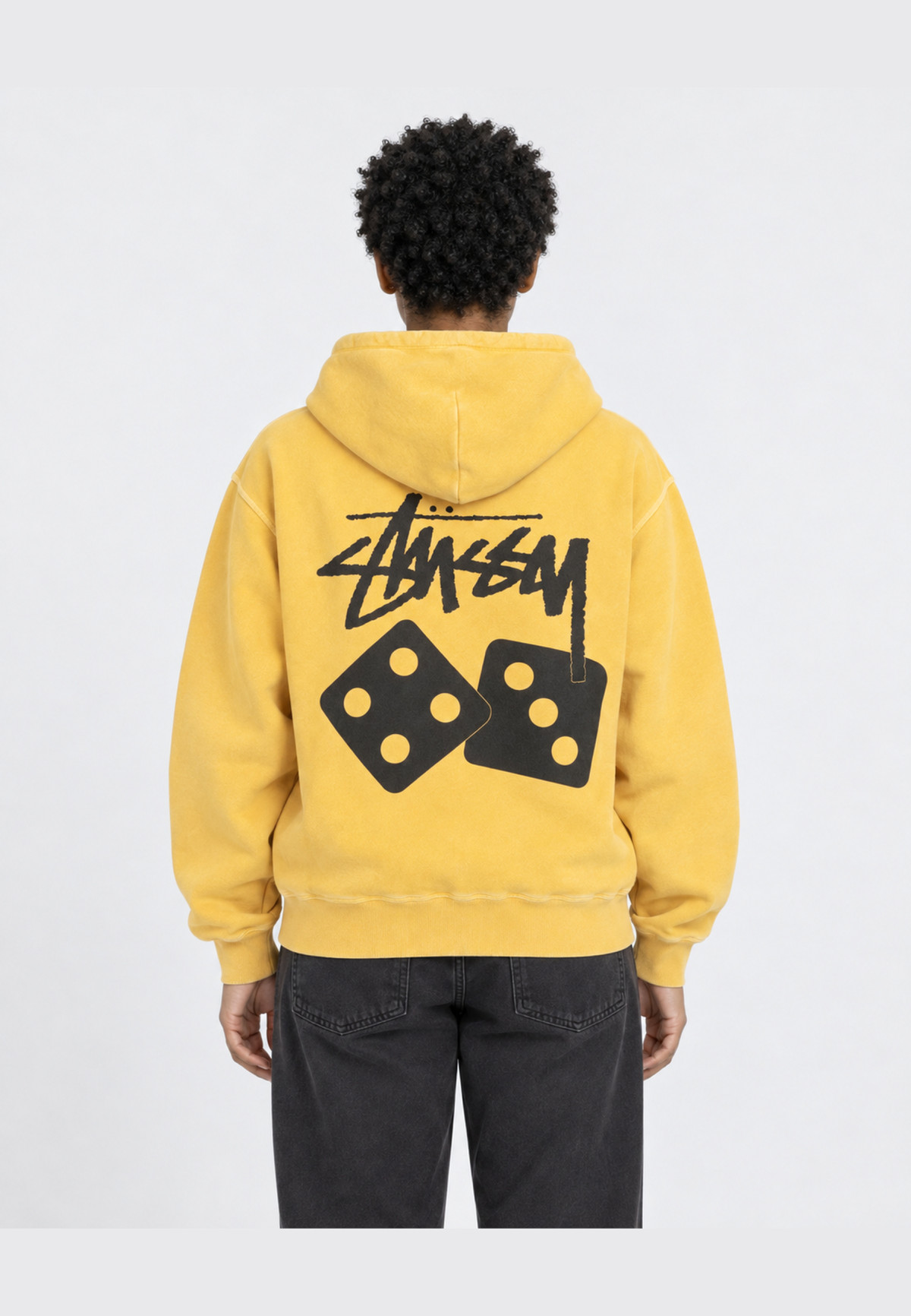 Stussy Dice Pig. Dyed Zip Hood Yellow