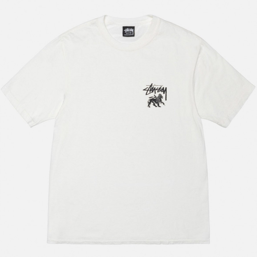 Stussy Rasta Lion Pigment Dyed Tee Natural