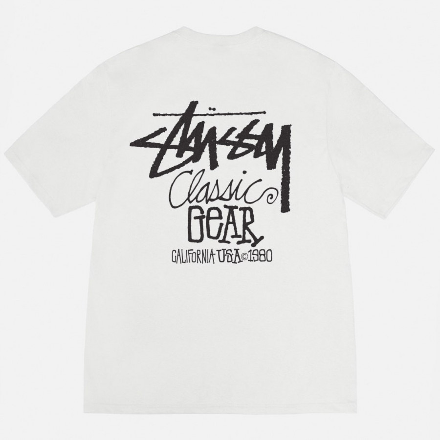 Stussy Classic Gear Pigment Dyed Tee White