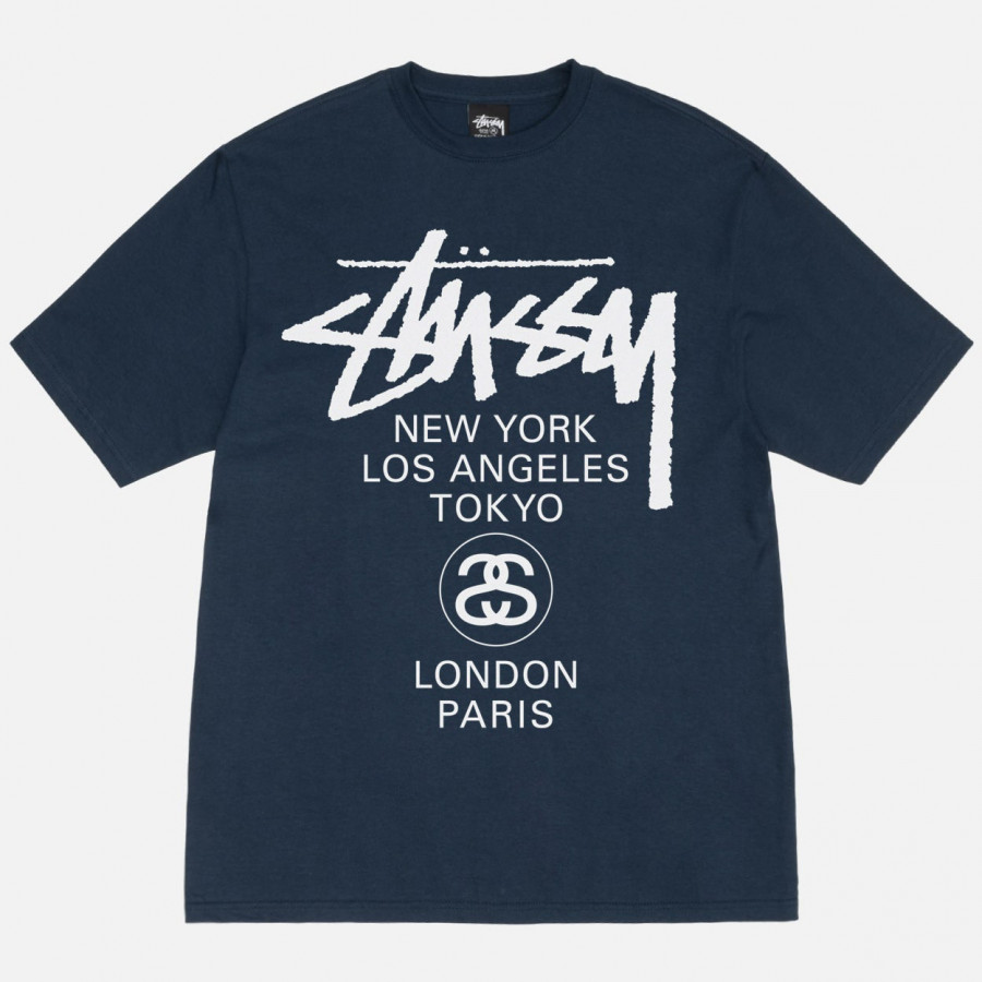 Stussy World Tour Tee Navy