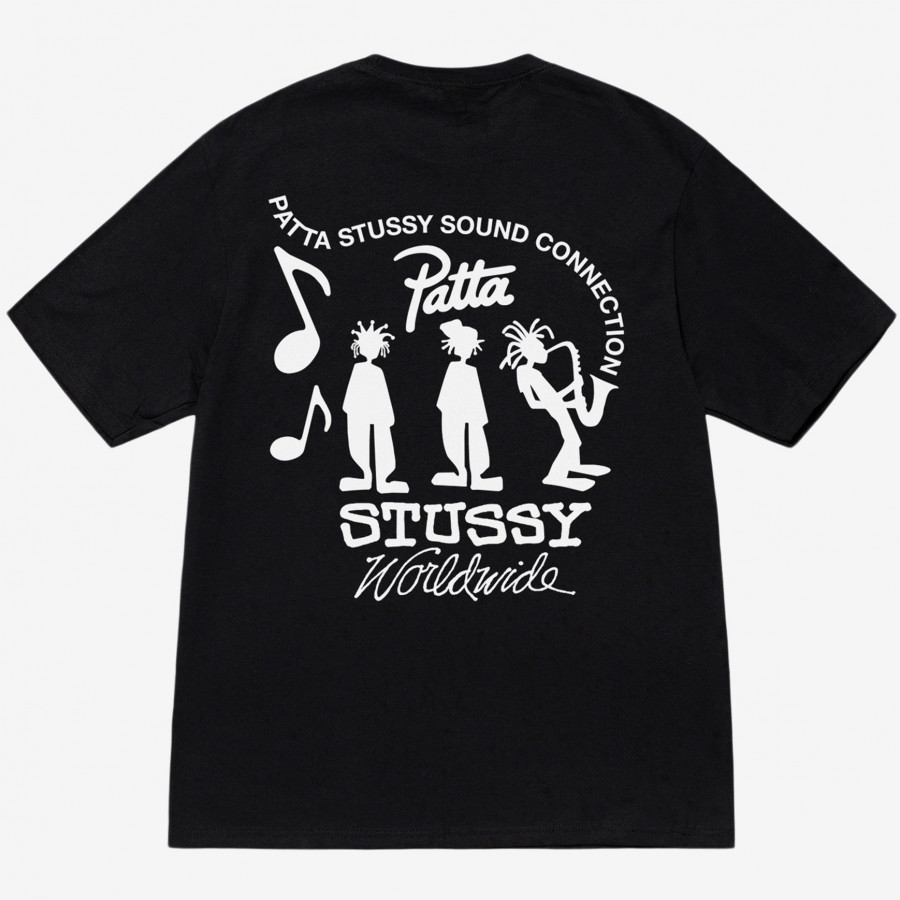 Stussy x Patta Sound Connection Tee Black