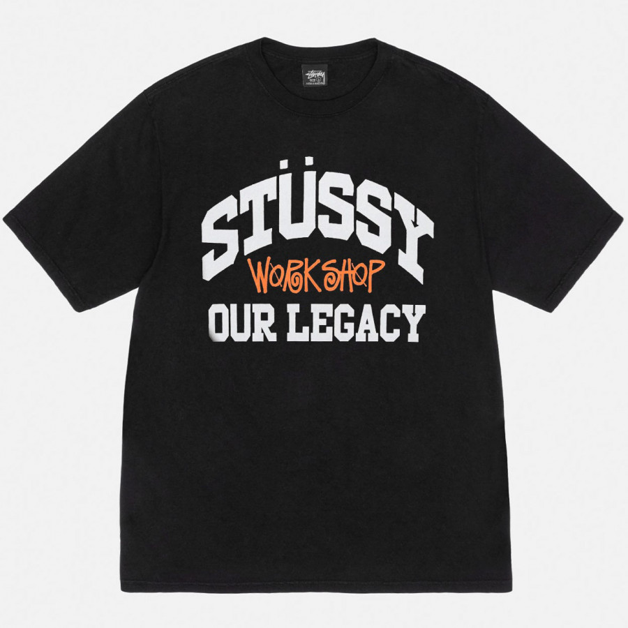 Stussy x Our Legacy Collegiate Tee Pigment Dyed Black