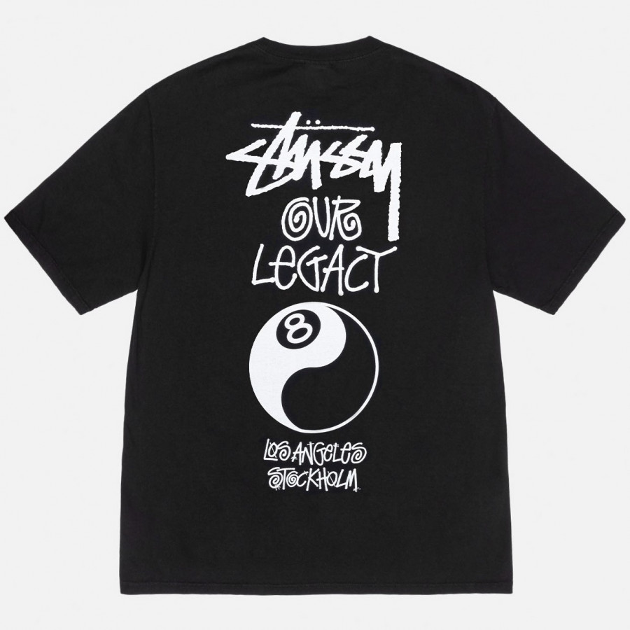 Stussy x Our Legacy 8 Ball Yin Yang Tee Pigment Dyed Black