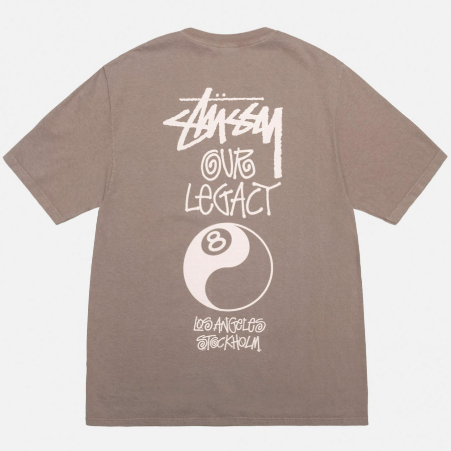 Stussy x Our Legacy 8 Ball Yin Yang Tee Pigment Dyed Taupe