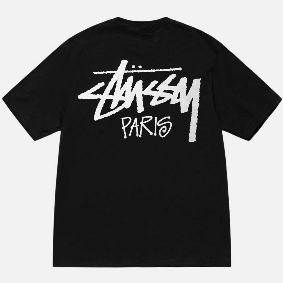 Stussy Stock Paris Tee Black