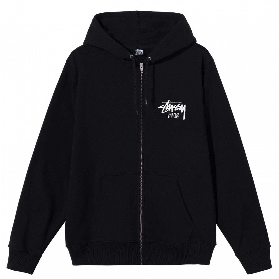Stussy Stock Paris Zip Hood Black