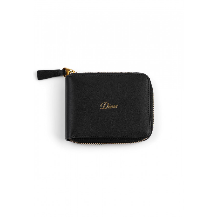 Dime Cursive Zip Wallet Black