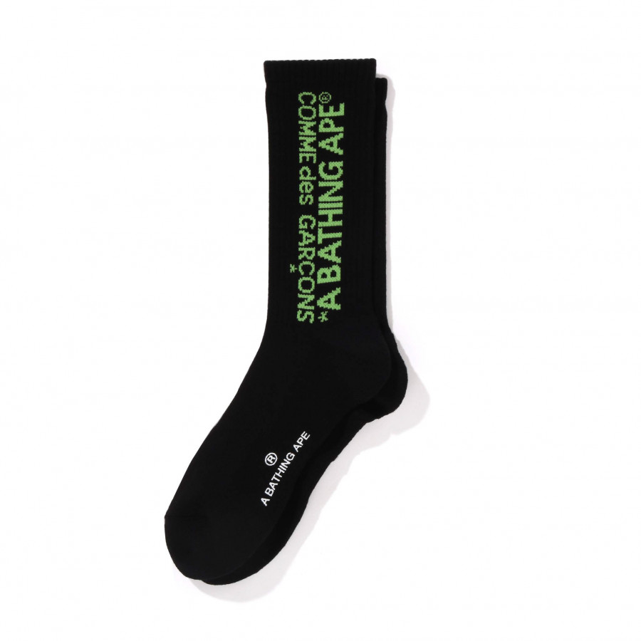 BAPE® x COMME des GARÇONS Logo Socks Black