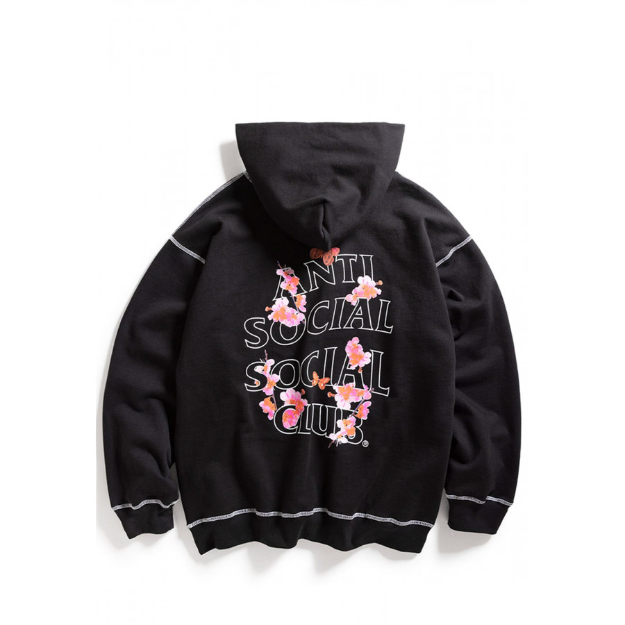 Anti Social Social Club Contrast Stitch Hoodie Black