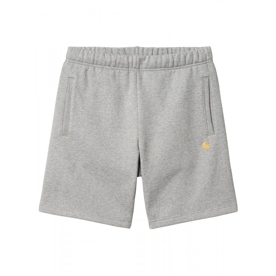 Carhartt WIP Chase Sweat Shorts Grey Heather / Gold