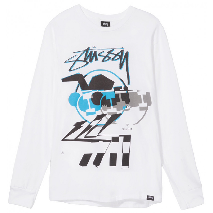 Stussy x FPAR Skateman  LS Tee White