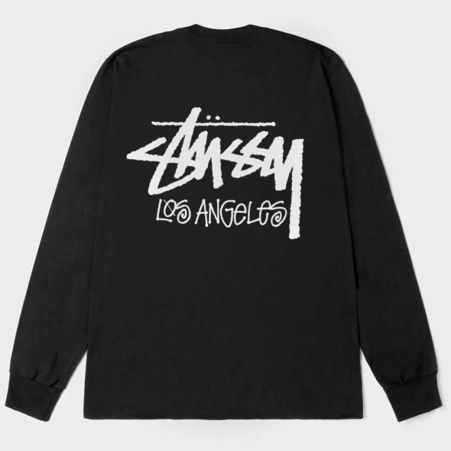Stussy Stock Los Angeles LS Tee Black