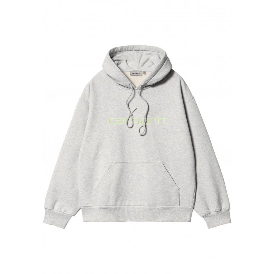 Carhartt WIP Hooded Carhartt Sweat Ash Heather / Air Green