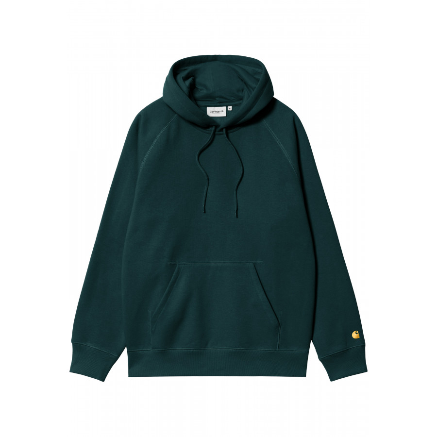 Carhartt WIP Hooded Chase Sweat Duck Blue / Gold