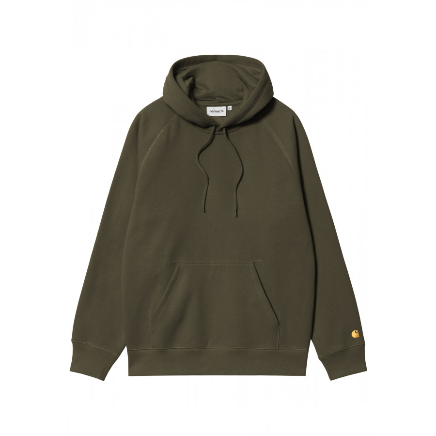 Carhartt WIP Hooded Chase Sweat Duck Olive / Gold