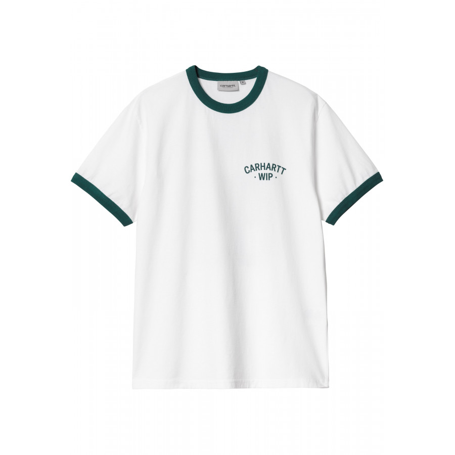 Carhartt WIP S/S 89 Ringer T-Shirt White / Rainforest