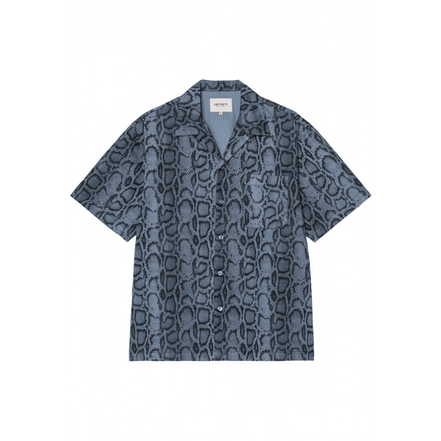 Carhartt WIP S/S Snake Camo Shirt Velvet Blue