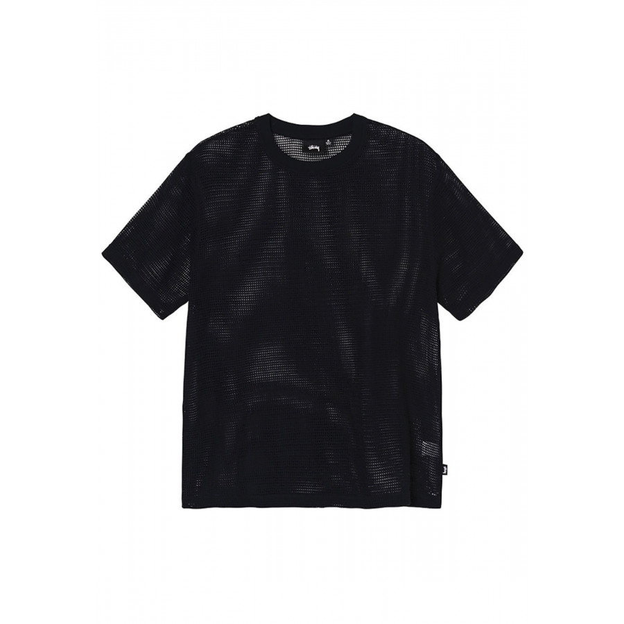 Stussy Cotton Mesh SS Crew Black