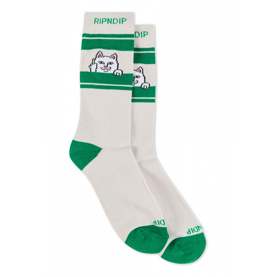 Skarpetki RipNDip Peeking Nermal Socks Grey/Green