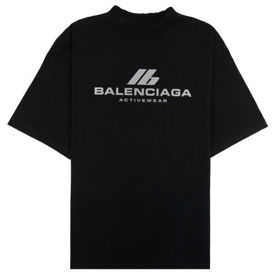 Balenciaga Activewear Oversize Fit T-Shirt Faded Black