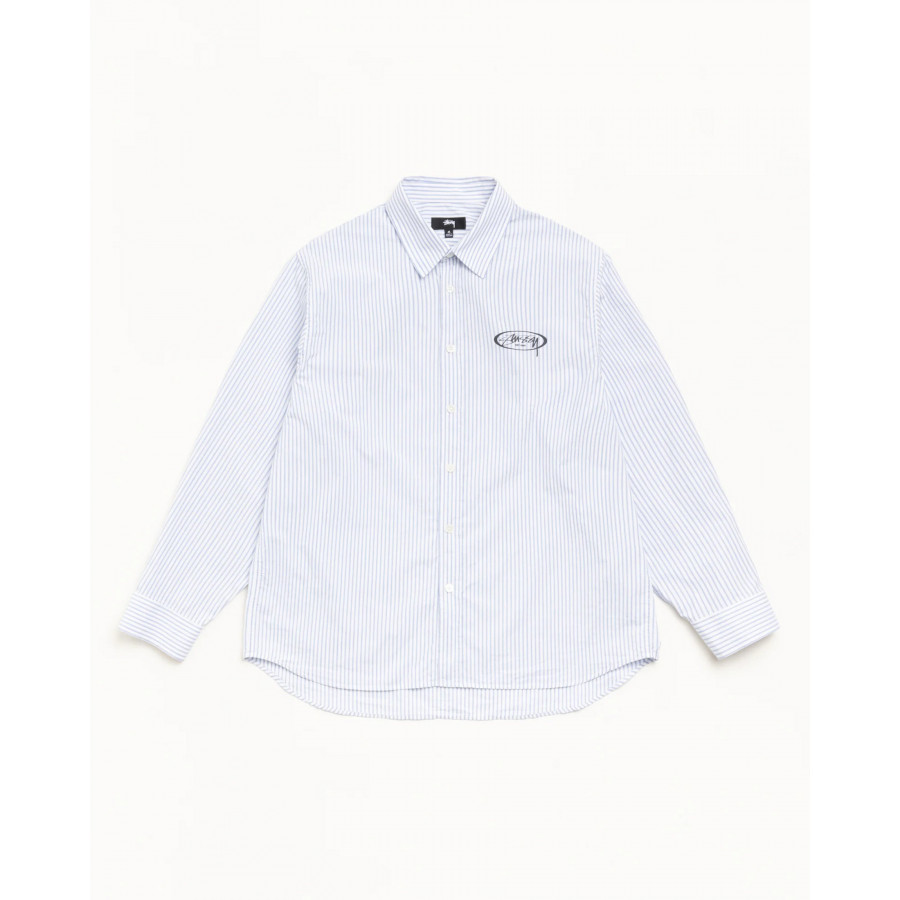 Stussy Standard Logo Shirt Blue Stripe