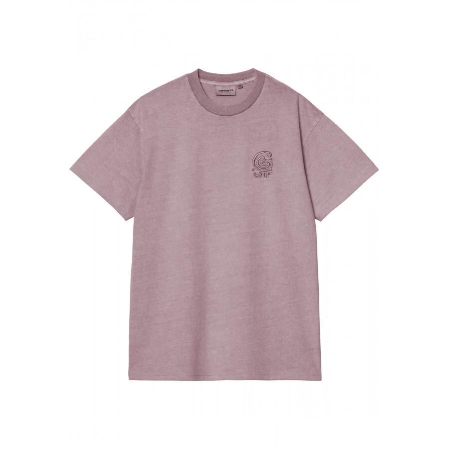 Carhartt WIP S/S Helix Redux T-Shirt Pink Fog garment dyed